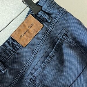 Massimo Dutti Dark Blue Slim Fit Trousers